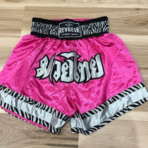 Revgear Apsara Muay Thai Shorts Pink Black Women’s XL - Picture 1 of 5